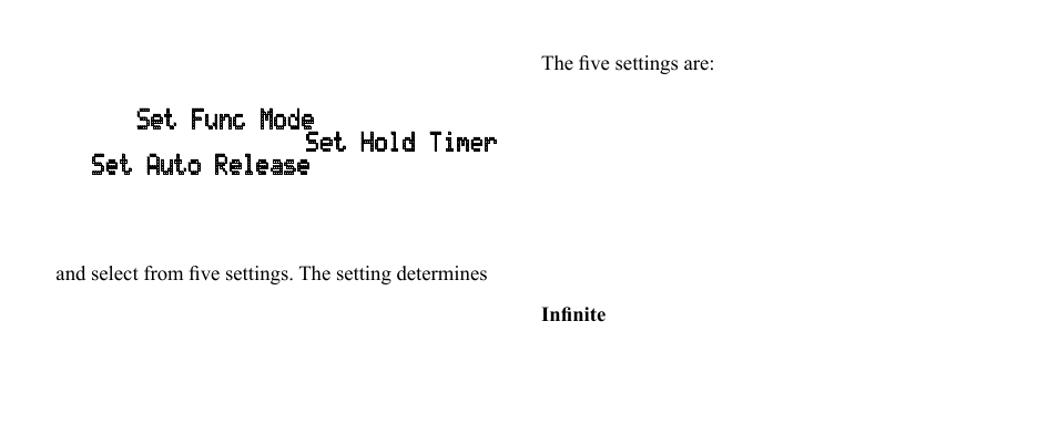 Setting the function mode, Setting hold timer | Uniden BC-RH96 User Manual | Page 22 / 28