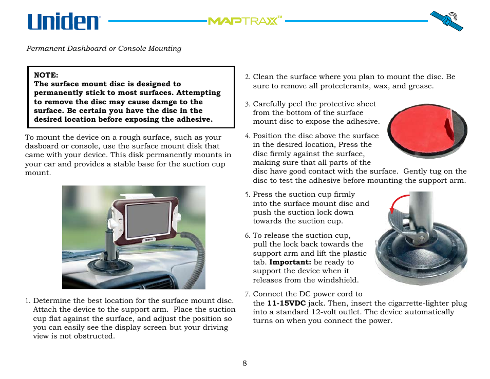 Uniden GPS402 User Manual | Page 8 / 35