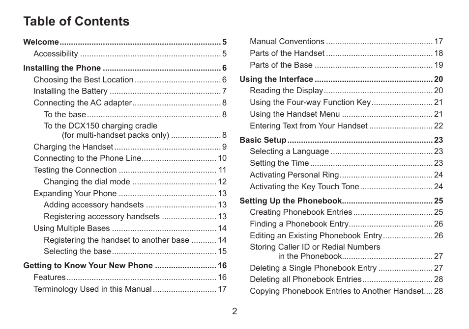 Uniden DECT1560 Series User Manual | Page 2 / 64