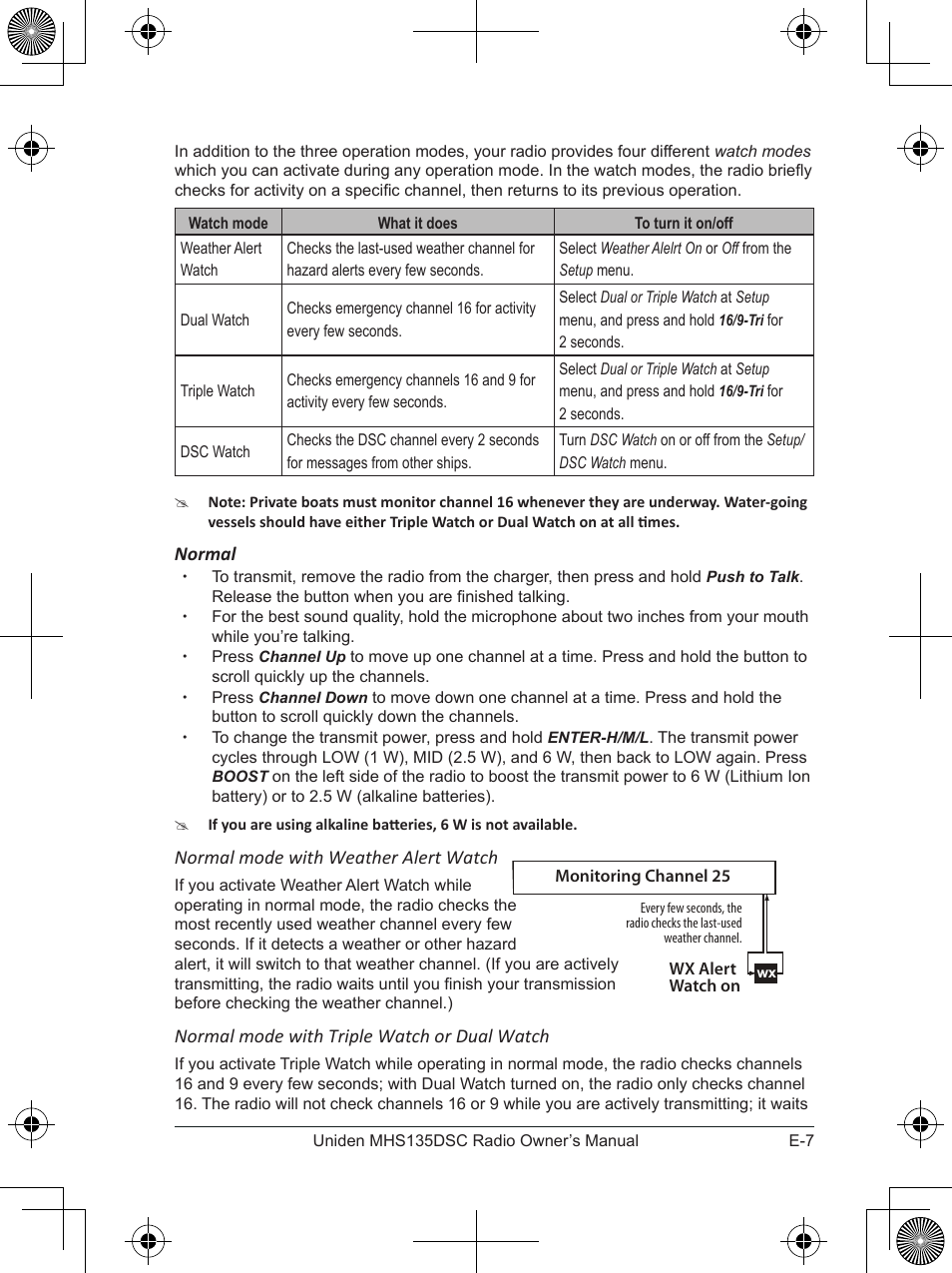 Uniden MHS135DSC User Manual | Page 11 / 42
