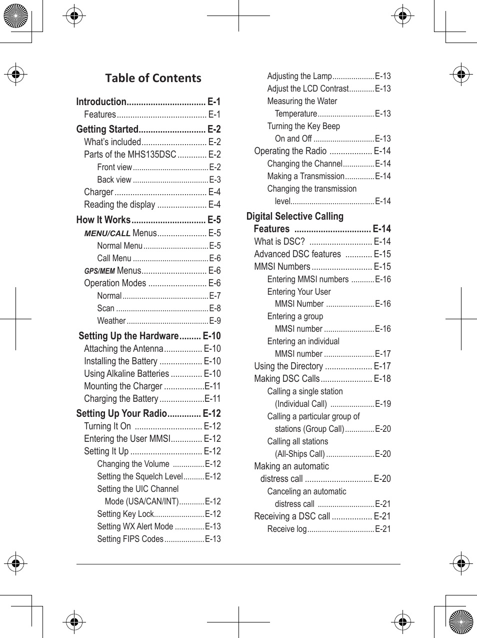 Uniden MHS135DSC User Manual | Page 4 / 42