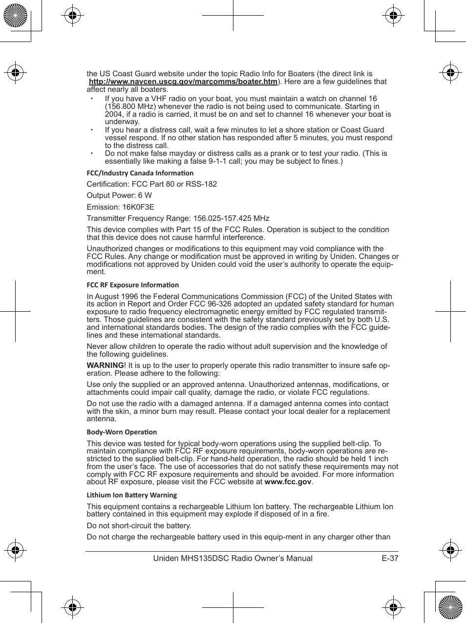 Uniden MHS135DSC User Manual | Page 41 / 42