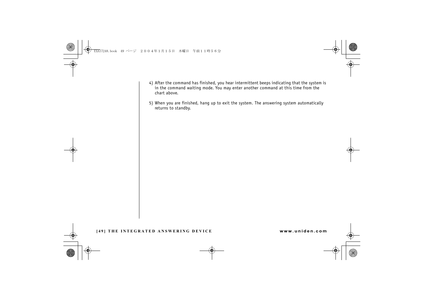 Uniden EXAI 7248 User Manual | Page 50 / 68