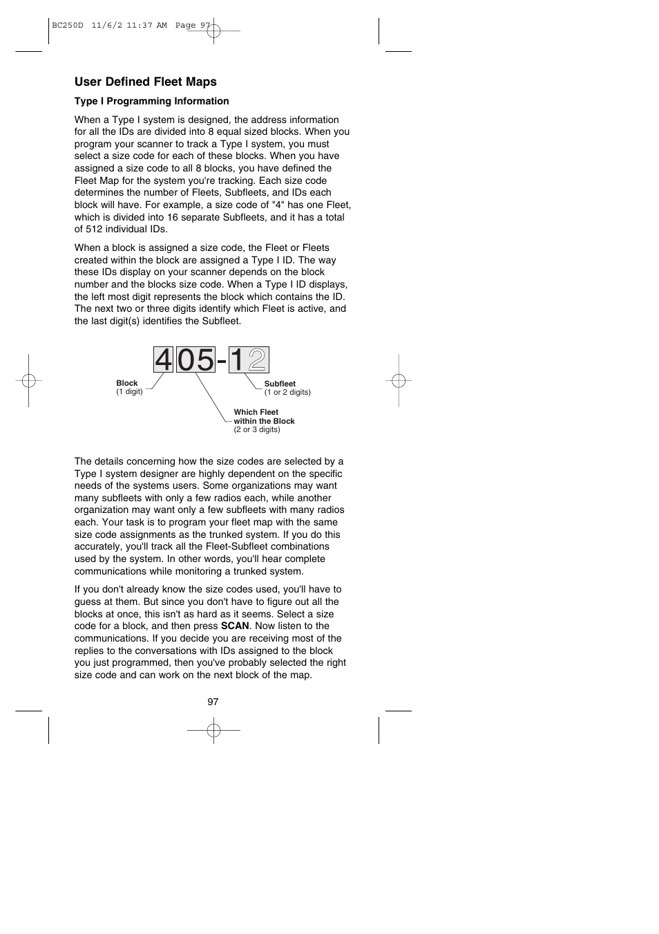 User defined fleet maps | Uniden BC250D User Manual | Page 101 / 110