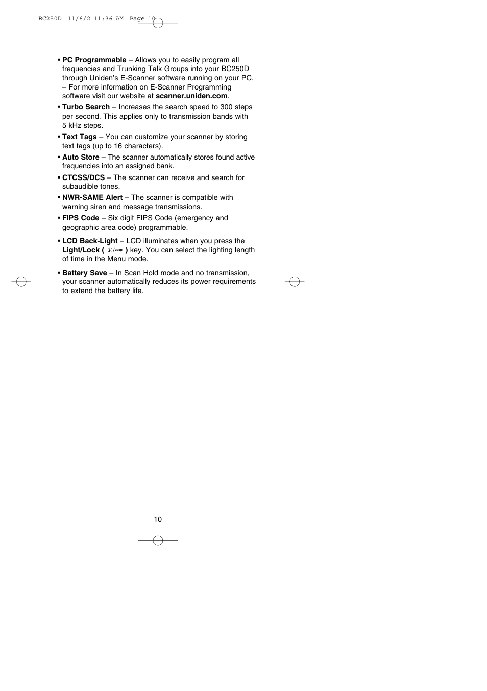Uniden BC250D User Manual | Page 14 / 110