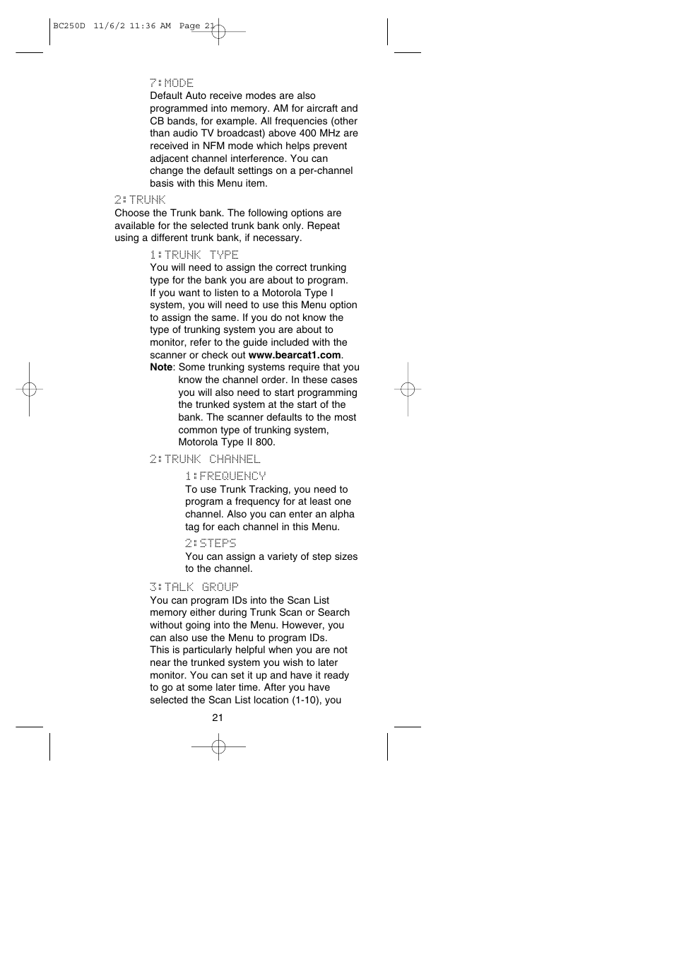 Uniden BC250D User Manual | Page 25 / 110