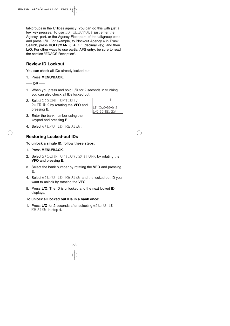 Uniden BC250D User Manual | Page 62 / 110