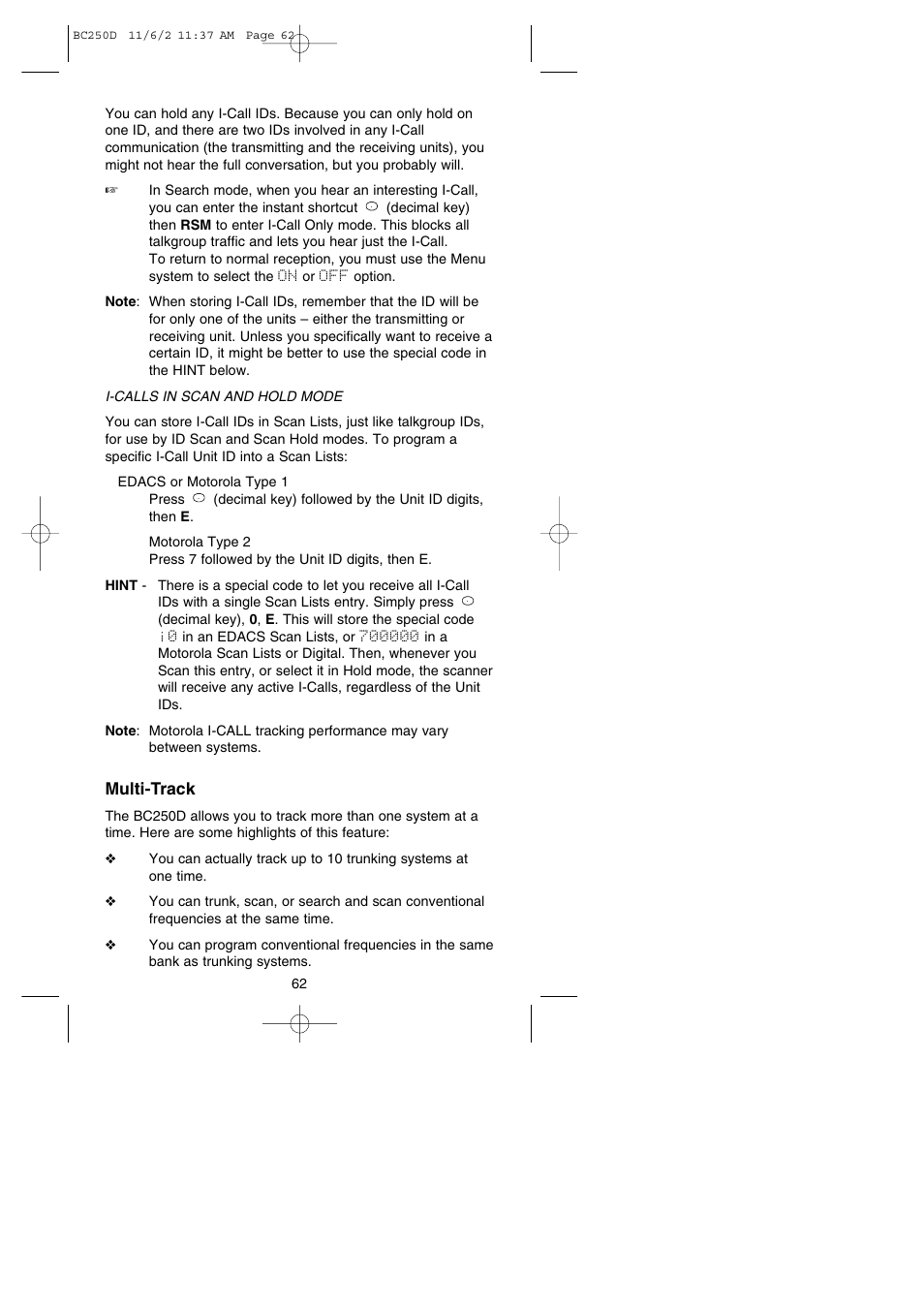 Multi-track | Uniden BC250D User Manual | Page 66 / 110