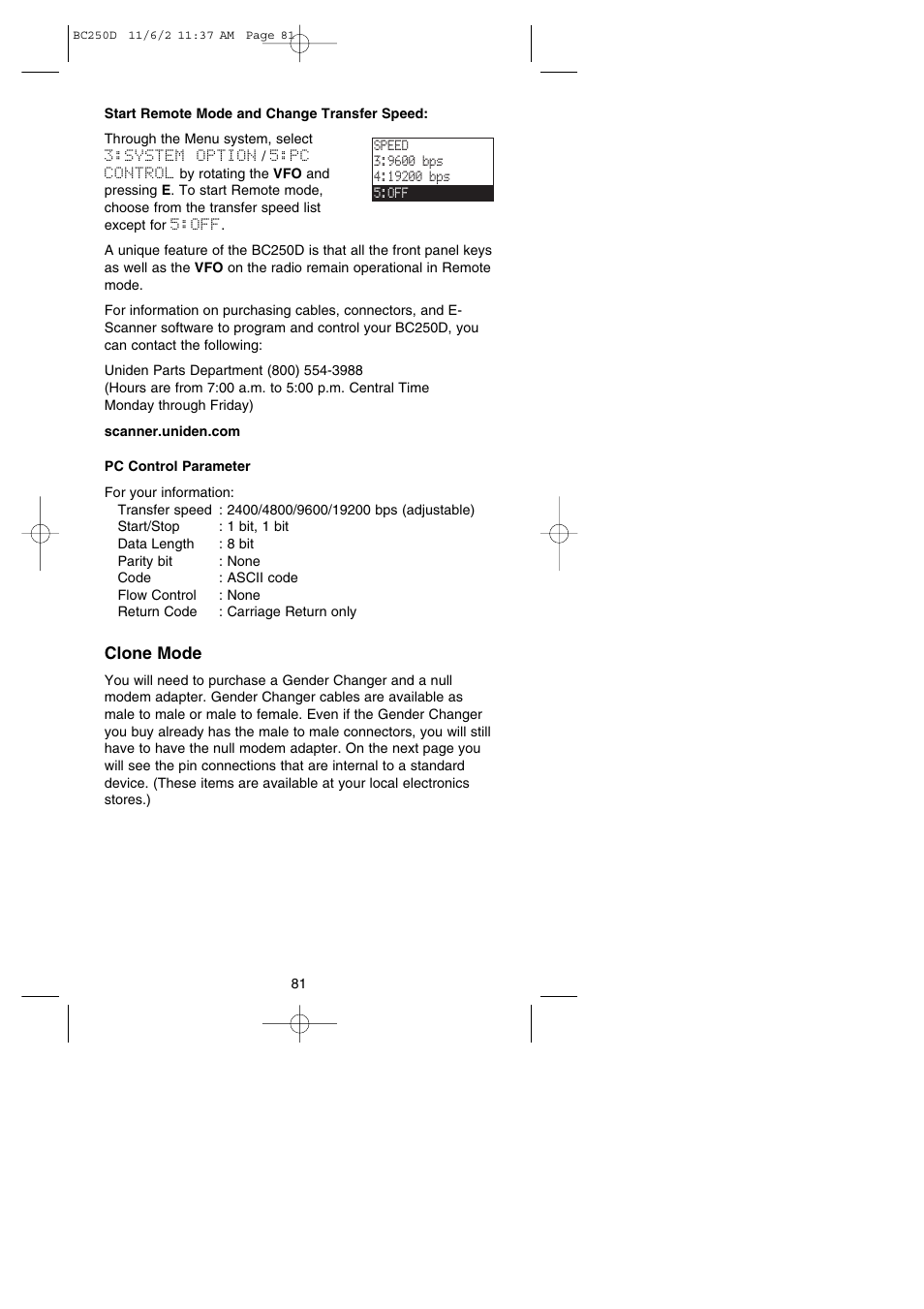 Uniden BC250D User Manual | Page 85 / 110