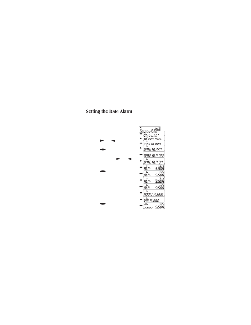 Quick view on or off 18, Setting the date alarm | Uniden CONTAQ 1 ALP 9080 User Manual | Page 18 / 37