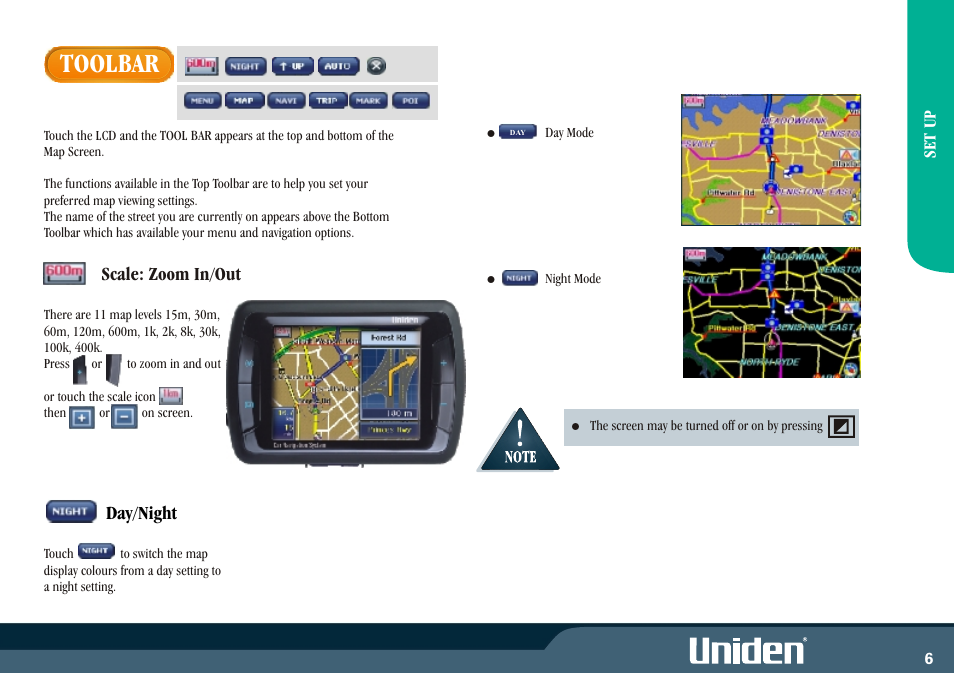 Toolbar | Uniden GNS8350 User Manual | Page 13 / 46