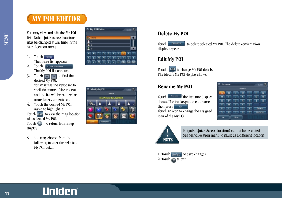 My poi editor | Uniden GNS8350 User Manual | Page 24 / 46