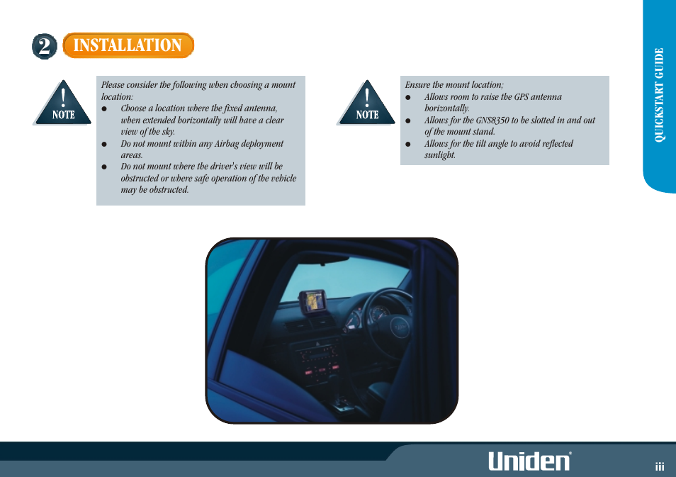 Installation | Uniden GNS8350 User Manual | Page 5 / 46