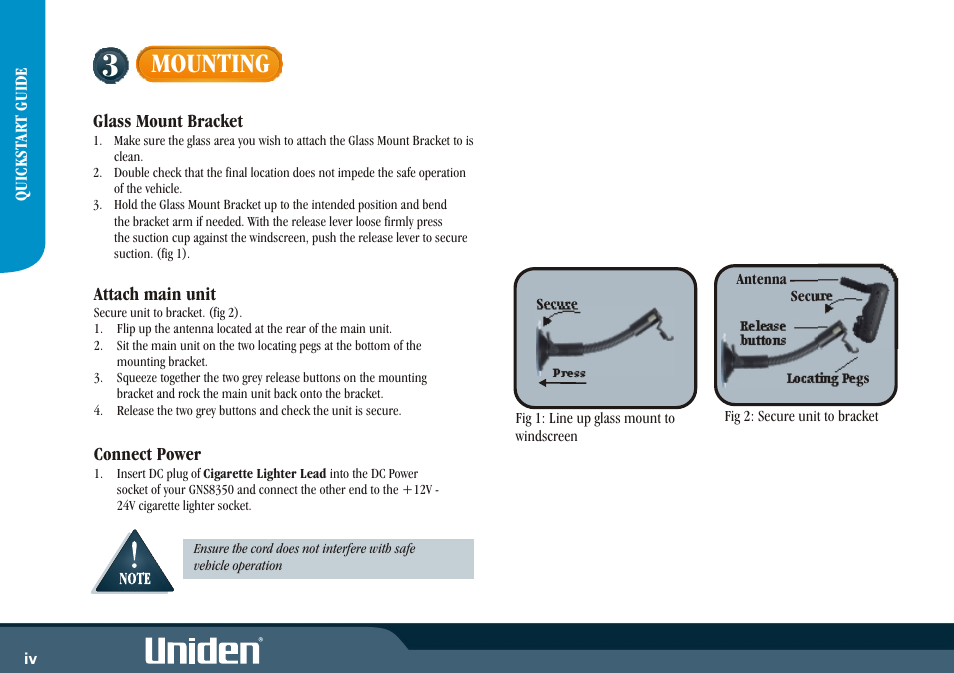 Mounting | Uniden GNS8350 User Manual | Page 6 / 46