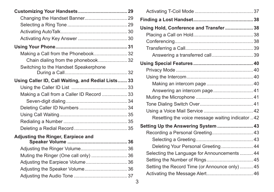Uniden DECT1580 Series User Manual | Page 3 / 76