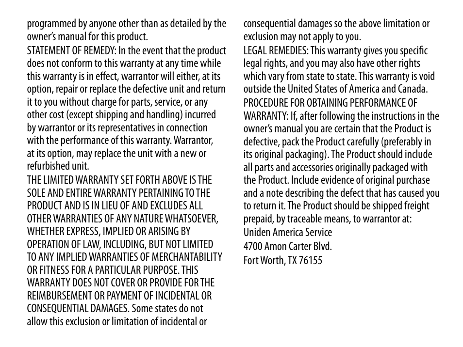 Uniden BT230 User Manual | Page 19 / 20