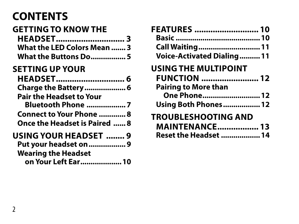Uniden BT230 User Manual | Page 2 / 20