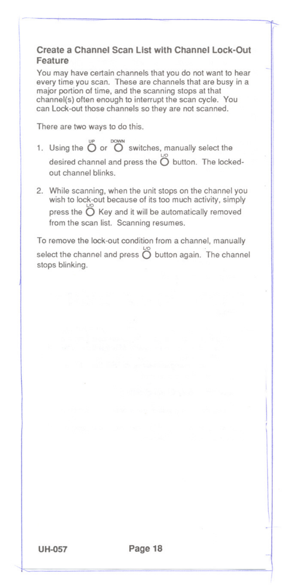 Uniden UH-057 User Manual | Page 20 / 44