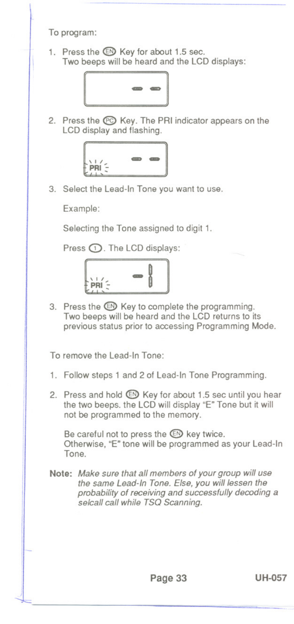 Uniden UH-057 User Manual | Page 35 / 44