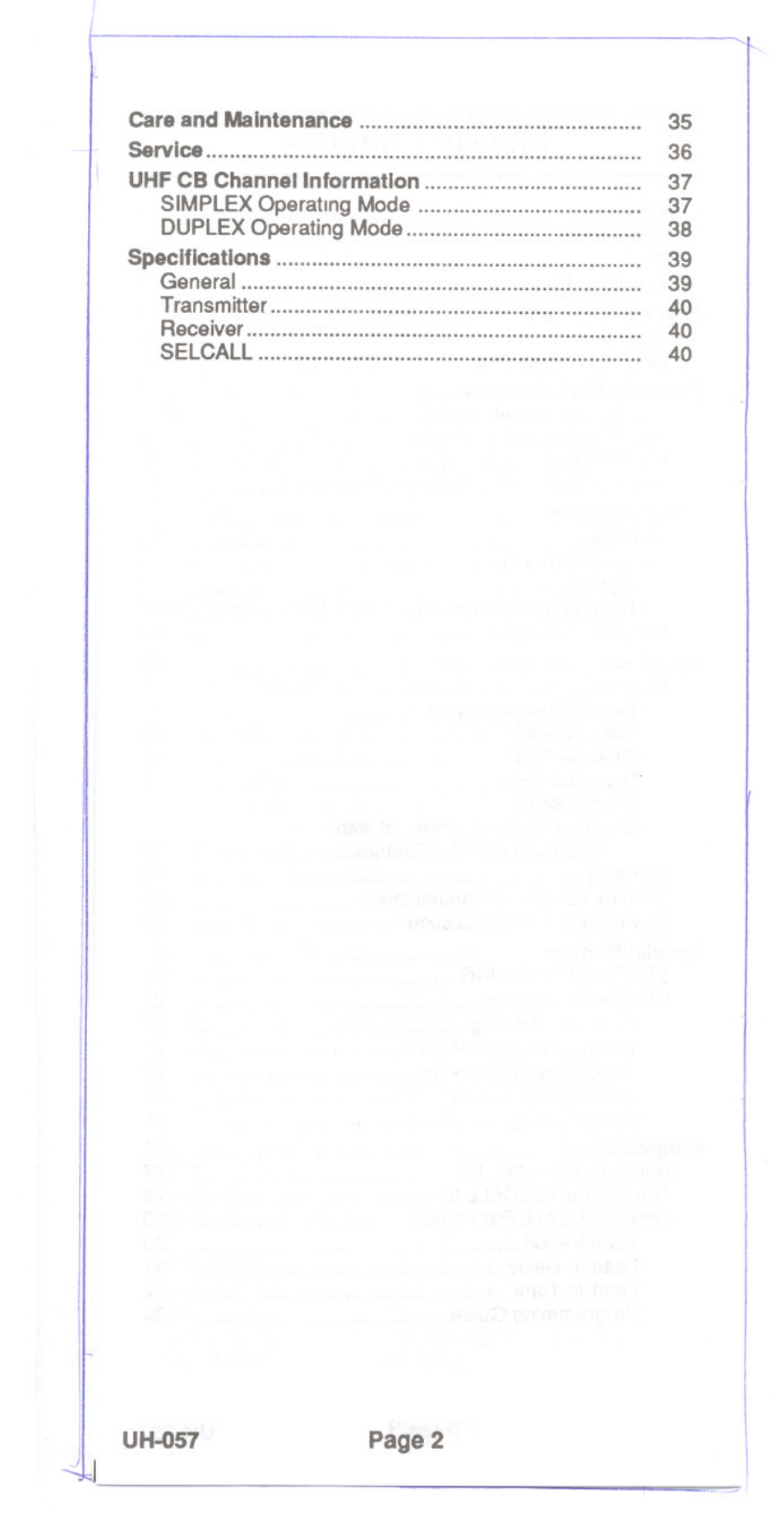 Uniden UH-057 User Manual | Page 4 / 44