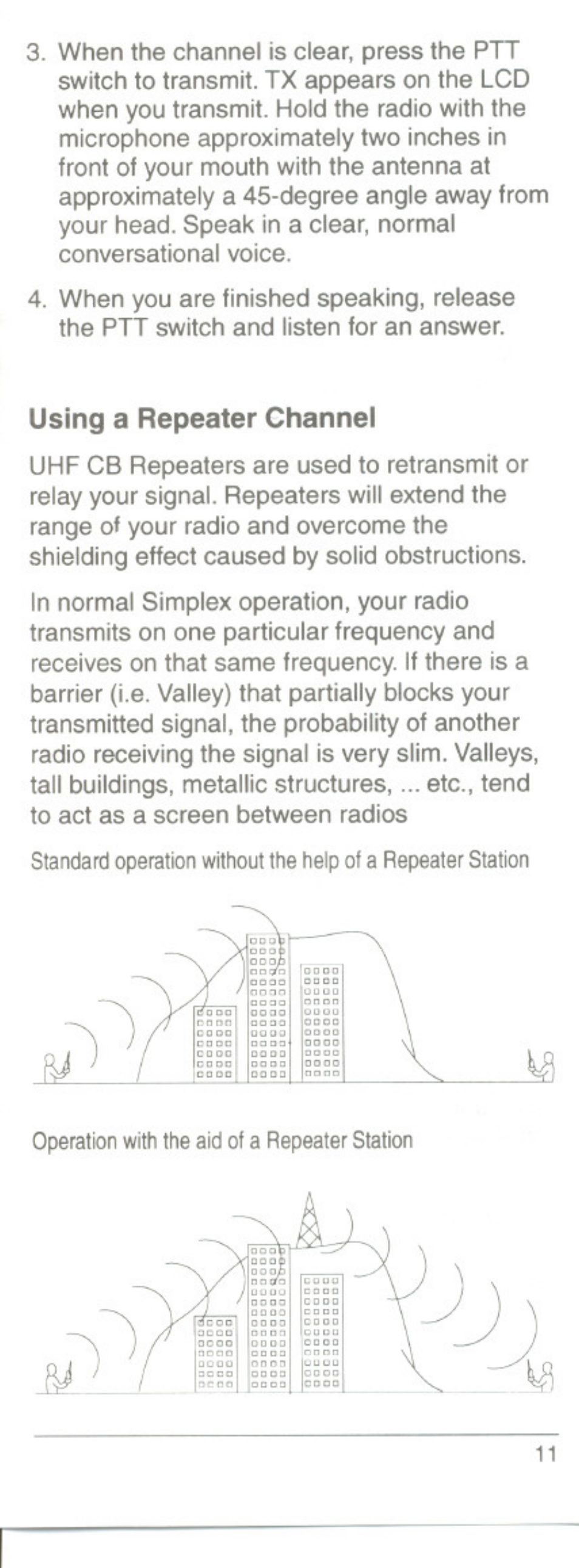 Using a repeater channel | Uniden UH054A User Manual | Page 14 / 27