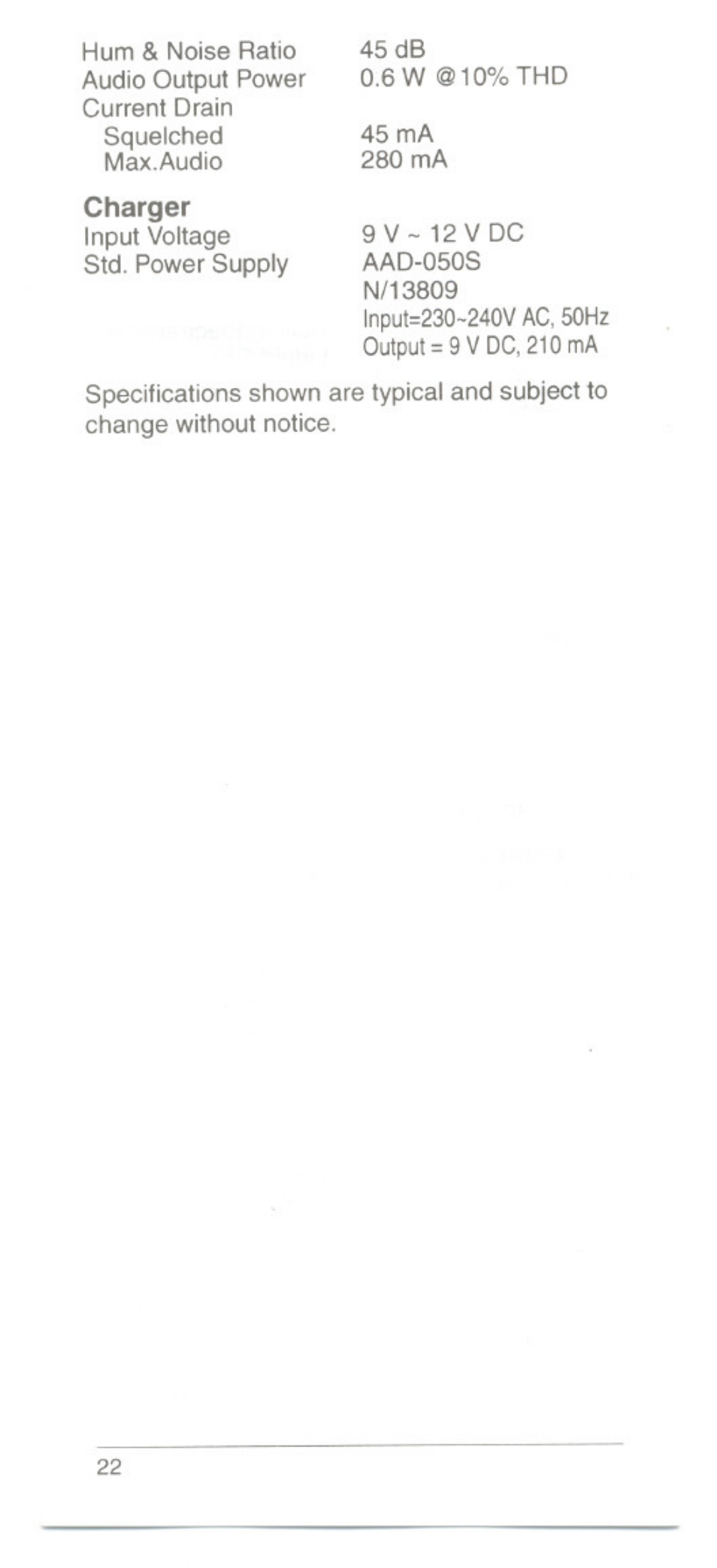 Charger | Uniden UH054A User Manual | Page 25 / 27