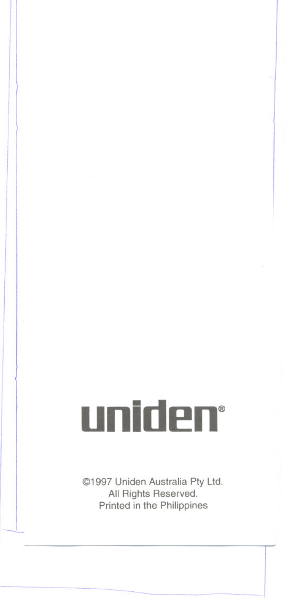Unlderf | Uniden UH054A User Manual | Page 27 / 27