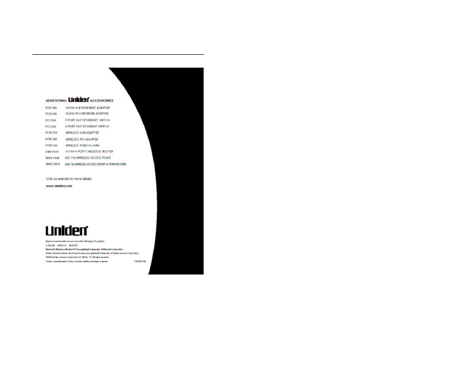 Uniden PCN300 User Manual | Page 10 / 10