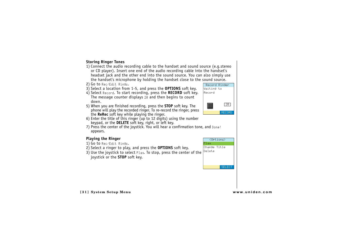 Uniden CLX475 User Manual | Page 32 / 92