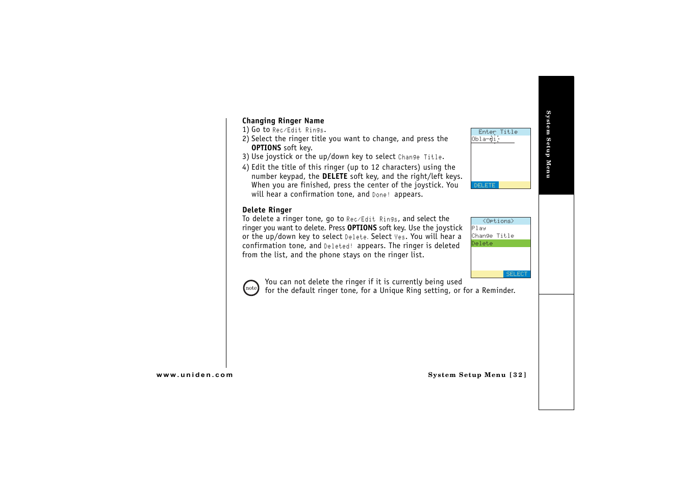 Uniden CLX475 User Manual | Page 33 / 92