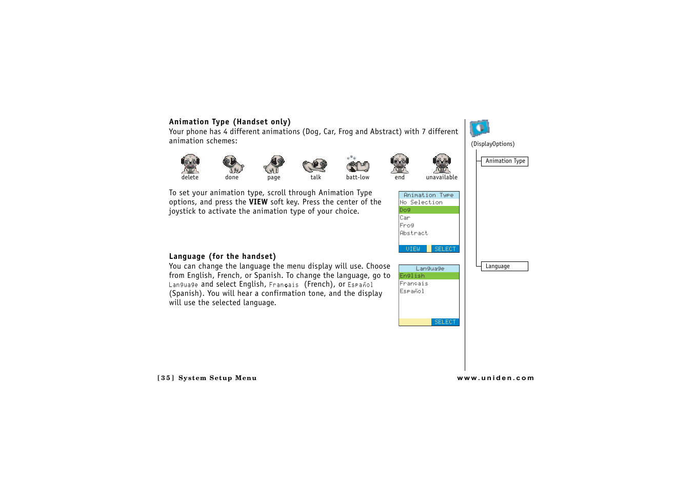 Uniden CLX475 User Manual | Page 36 / 92