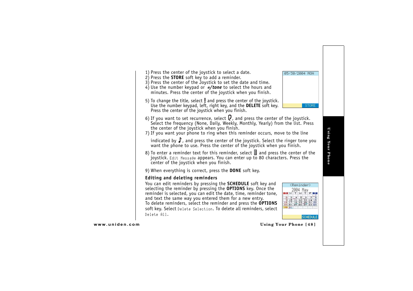 Uniden CLX475 User Manual | Page 49 / 92