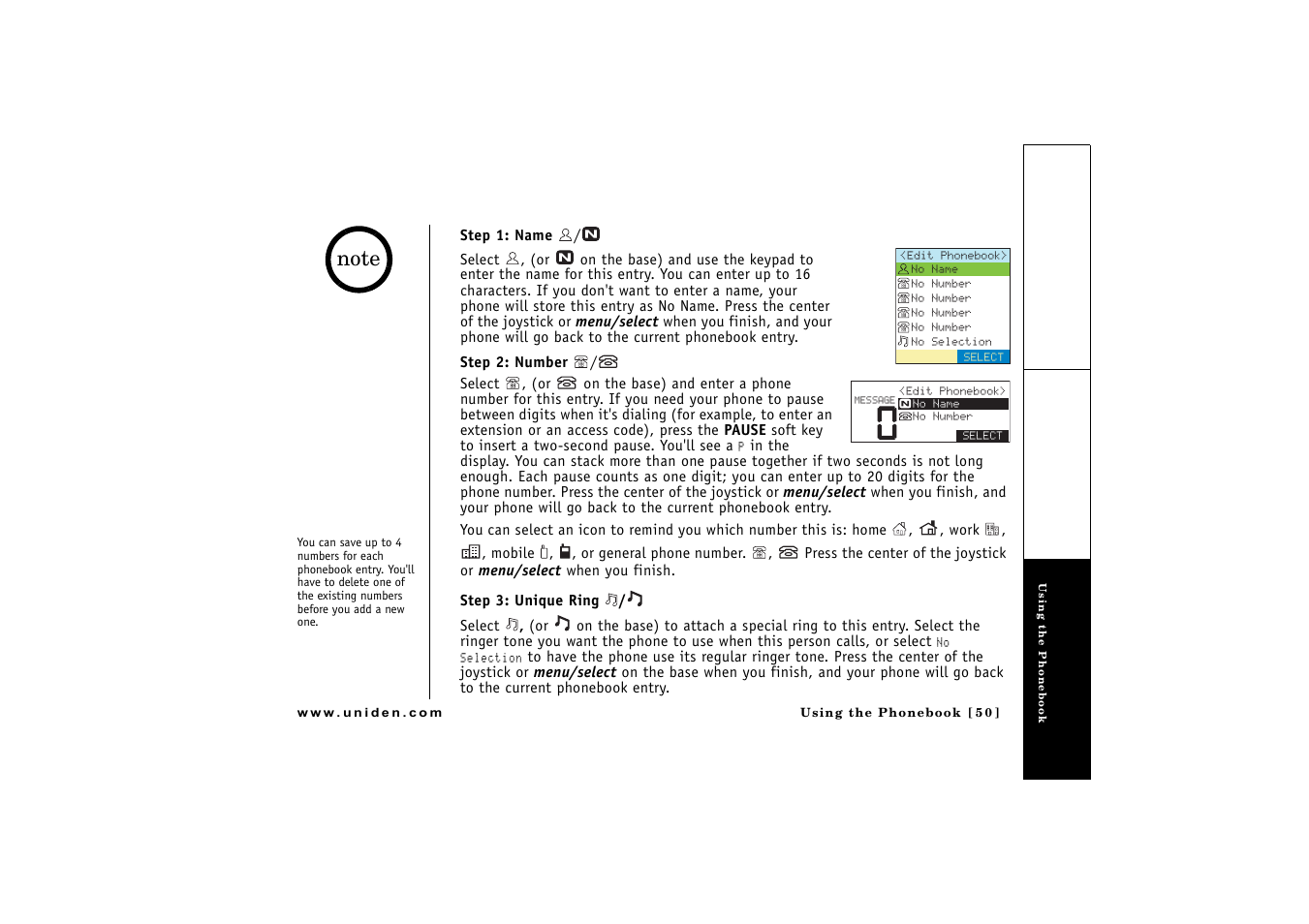 Uniden CLX475 User Manual | Page 51 / 92