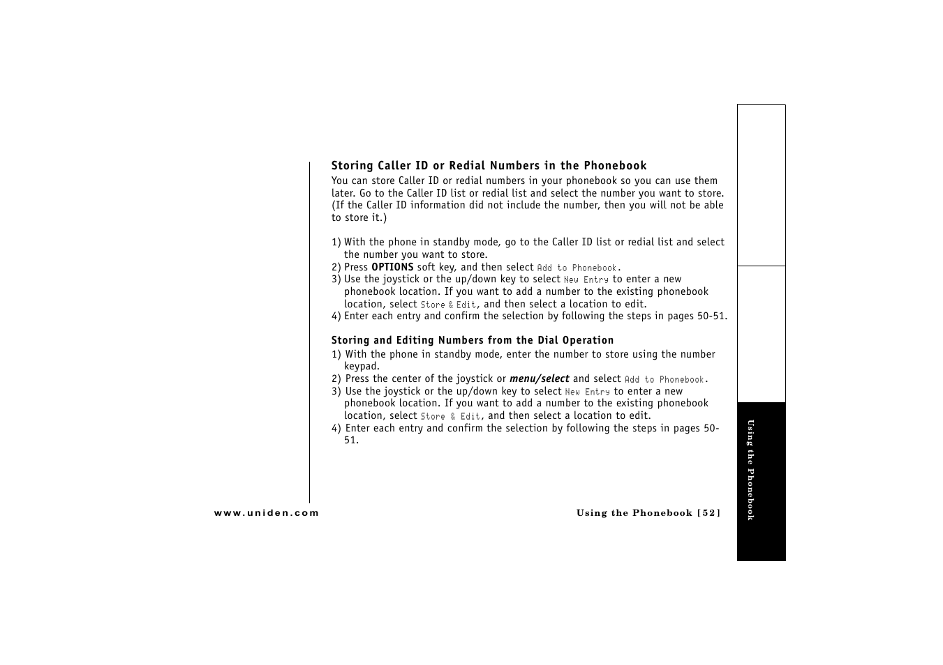Uniden CLX475 User Manual | Page 53 / 92