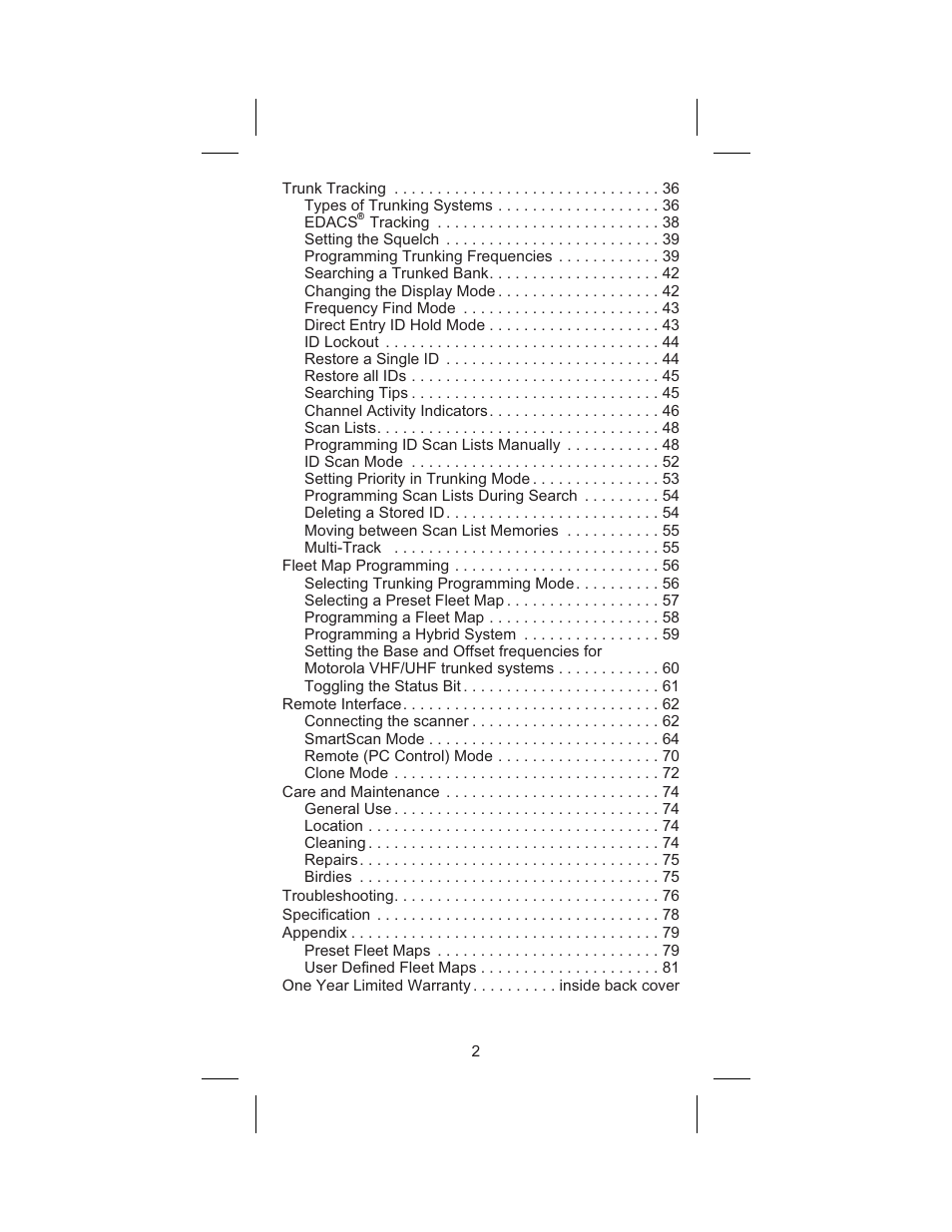 Uniden BC 245XLT User Manual | Page 2 / 90