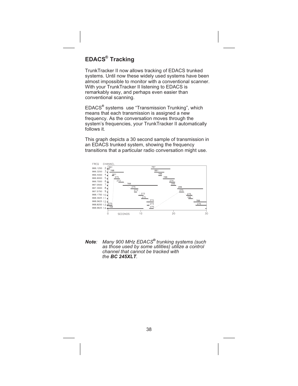 Edacs® tracking 38, Edacs, Tracking | Uniden BC 245XLT User Manual | Page 38 / 90
