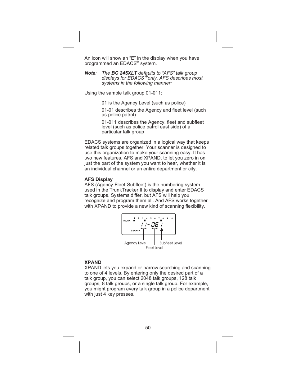 Uniden BC 245XLT User Manual | Page 50 / 90