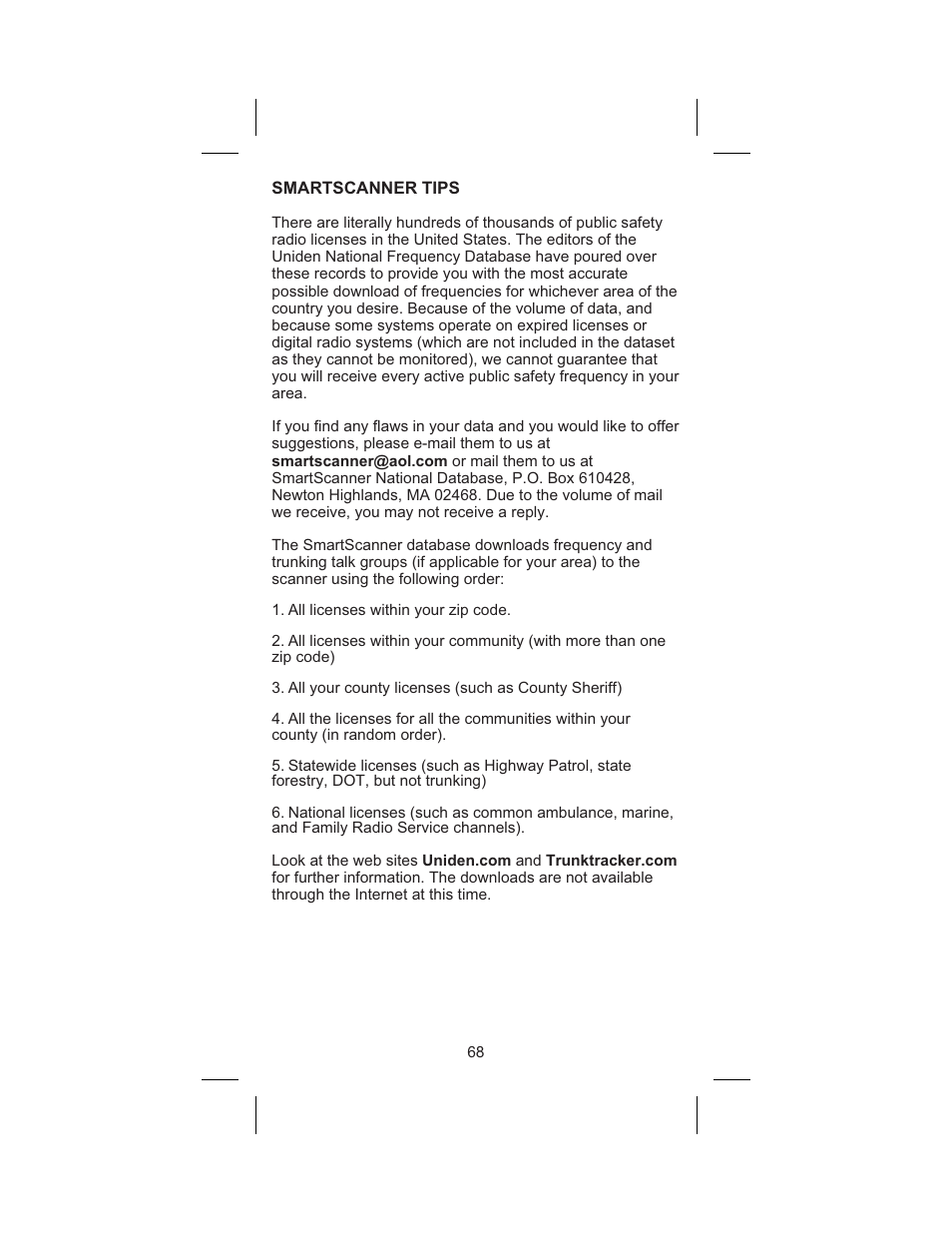 Uniden BC 245XLT User Manual | Page 68 / 90