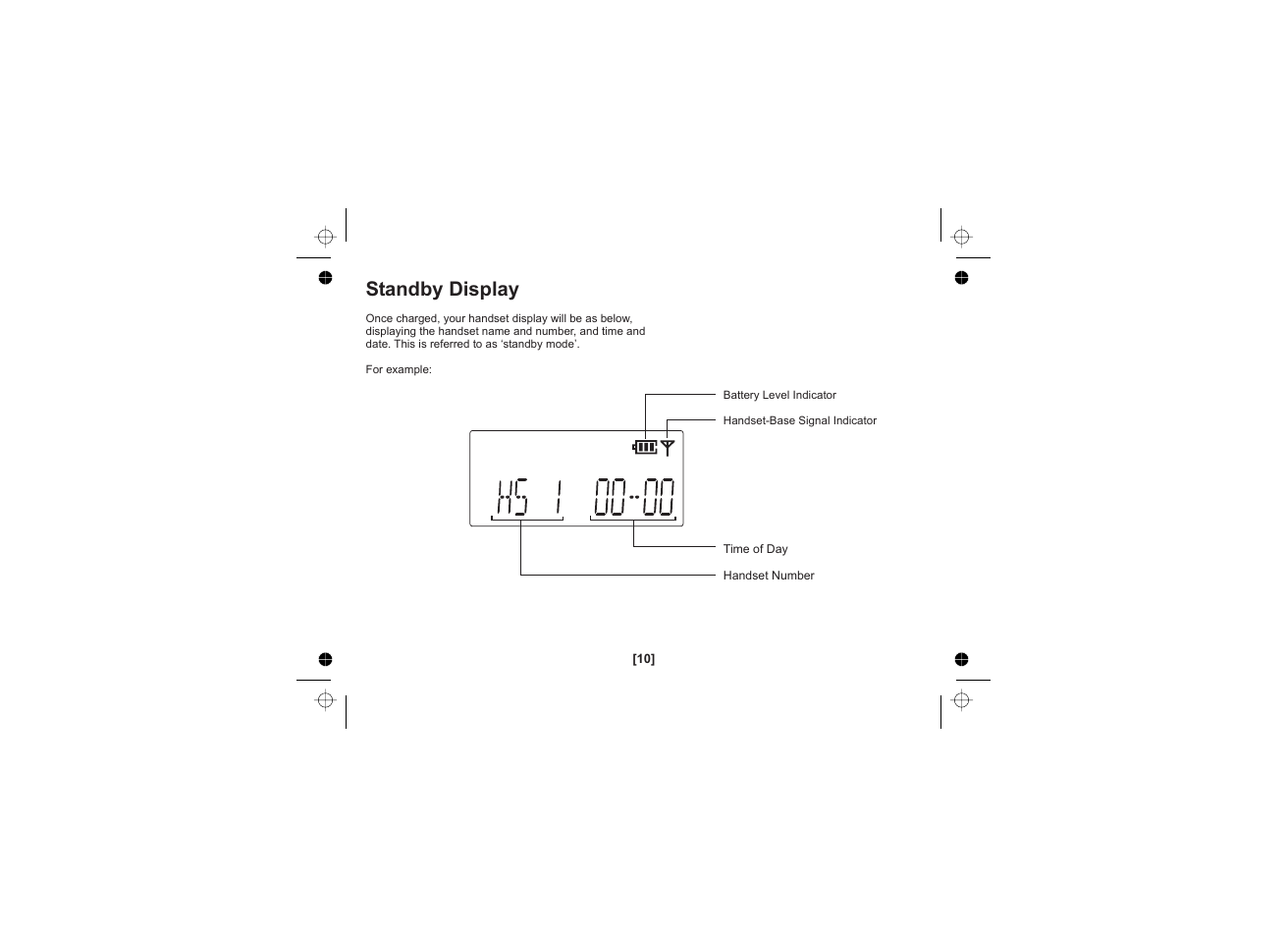 Standby display | Uniden DECT1725 User Manual | Page 11 / 44