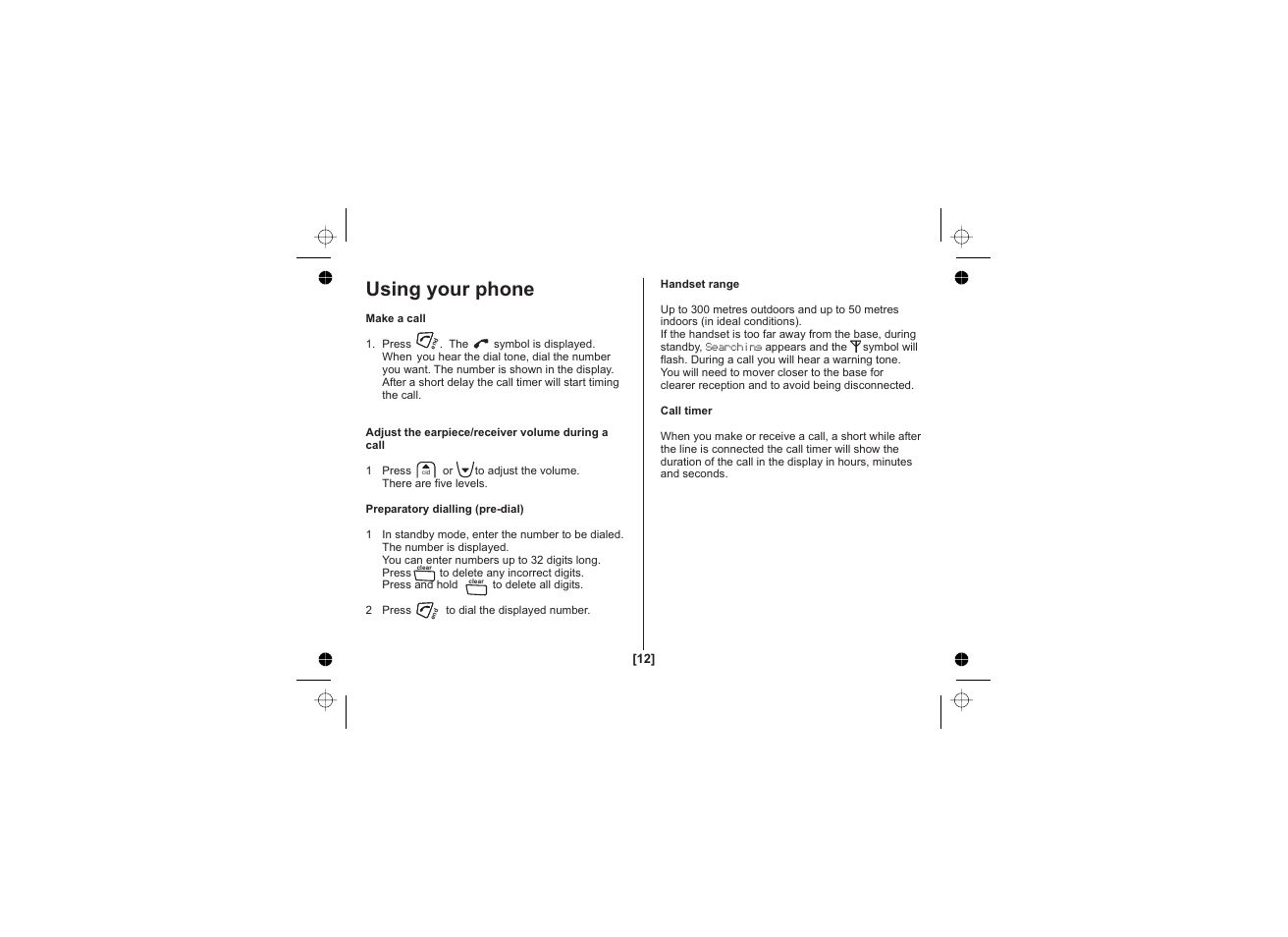 Using your phone | Uniden DECT1725 User Manual | Page 13 / 44