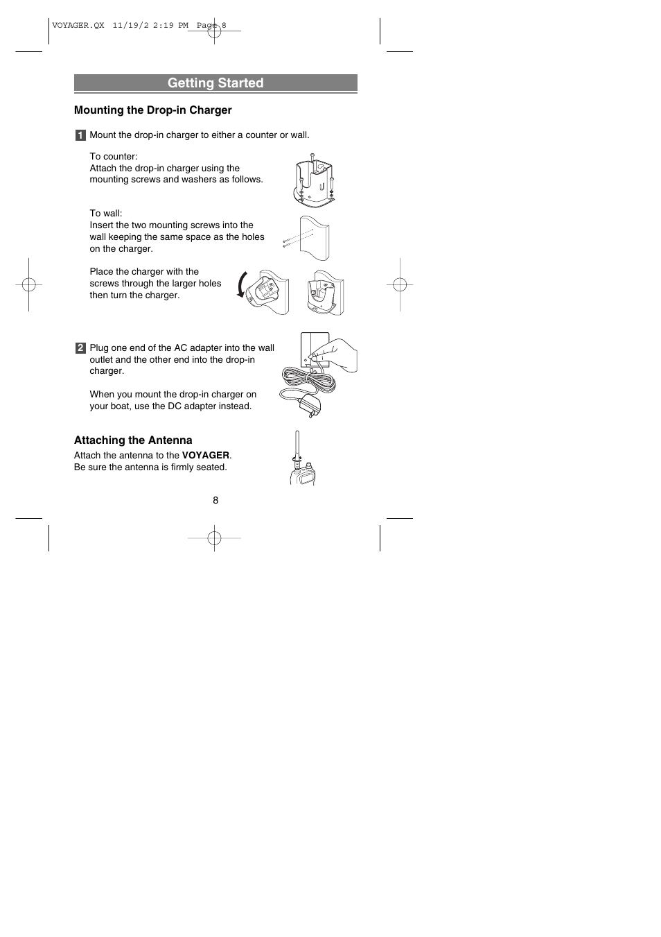 Getting started | Uniden VOYAGER User Manual | Page 10 / 40