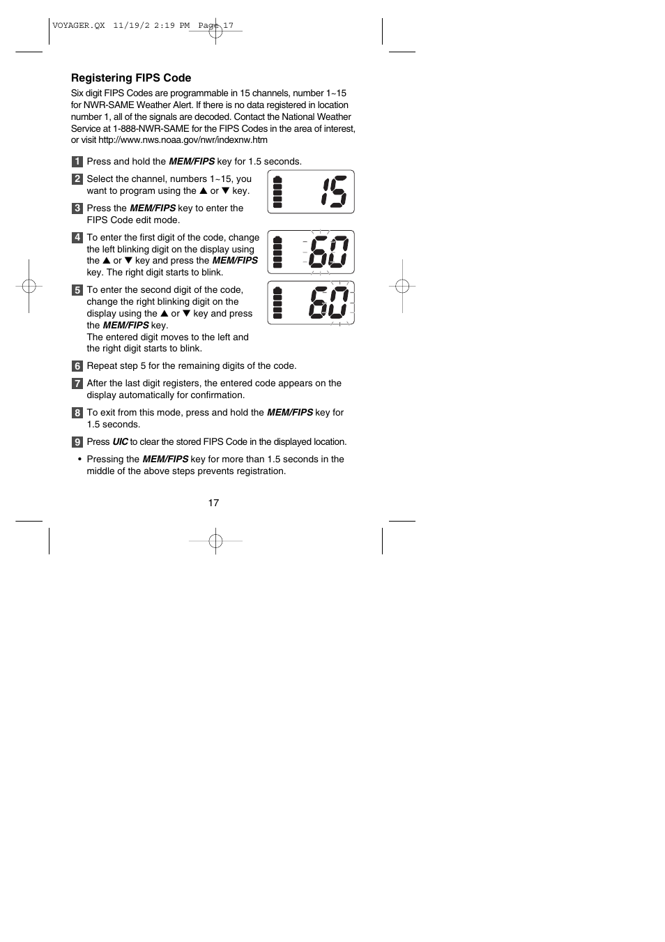 Uniden VOYAGER User Manual | Page 19 / 40