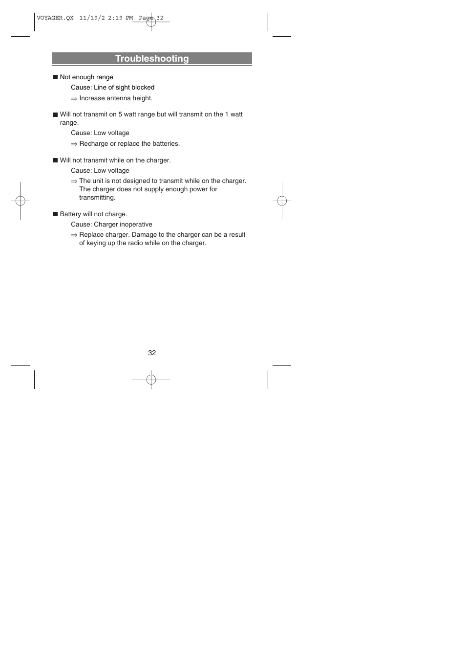 Troubleshooting | Uniden VOYAGER User Manual | Page 34 / 40