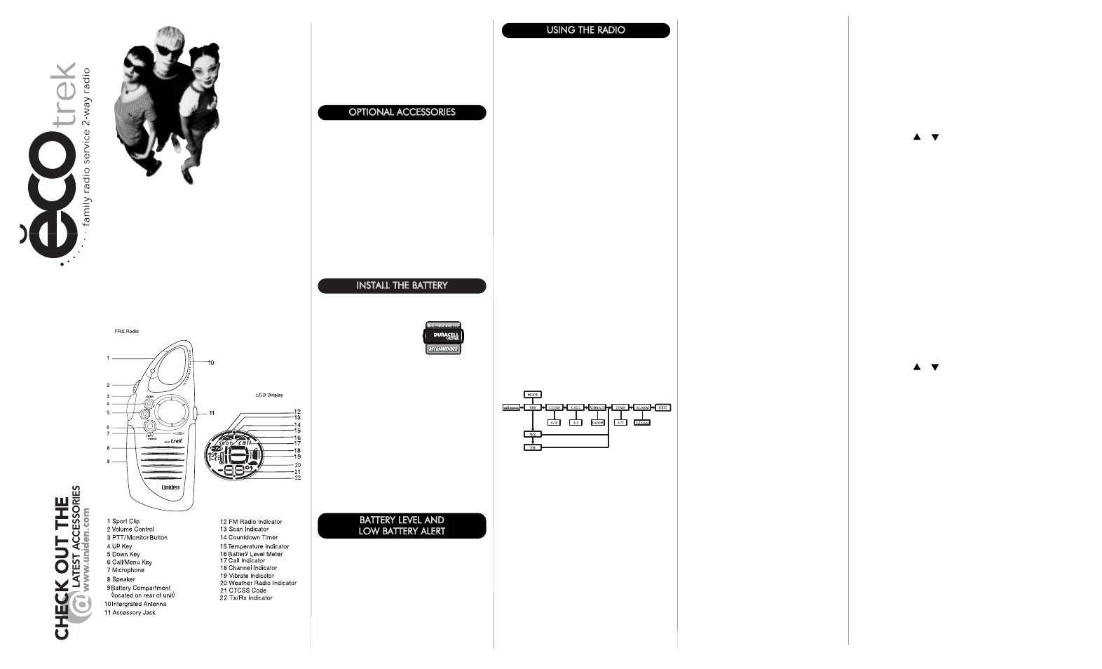 Uniden Eco Trek FRS440 User Manual | 2 pages