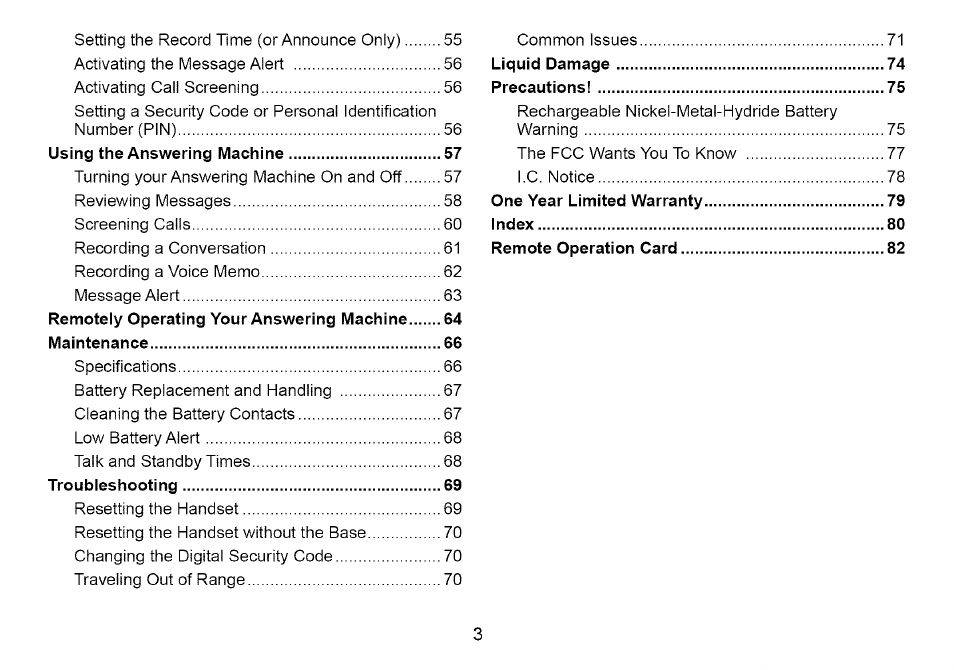 Uniden Cordless Telephone User Manual | Page 4 / 88