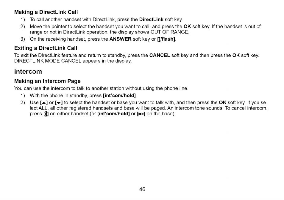 Intercom | Uniden Cordless Telephone User Manual | Page 47 / 88