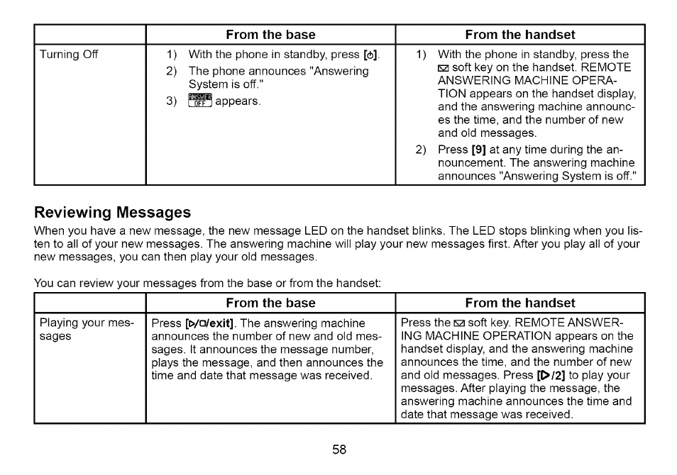 Reviewing messages | Uniden Cordless Telephone User Manual | Page 59 / 88