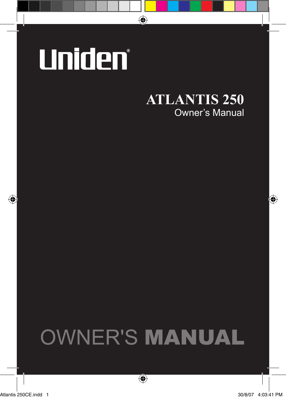 Uniden ATLANTIS 250 User Manual | 28 pages