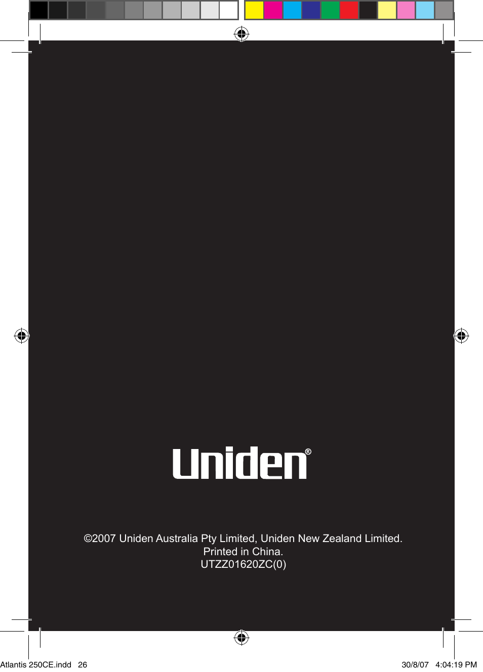Uniden ATLANTIS 250 User Manual | Page 28 / 28