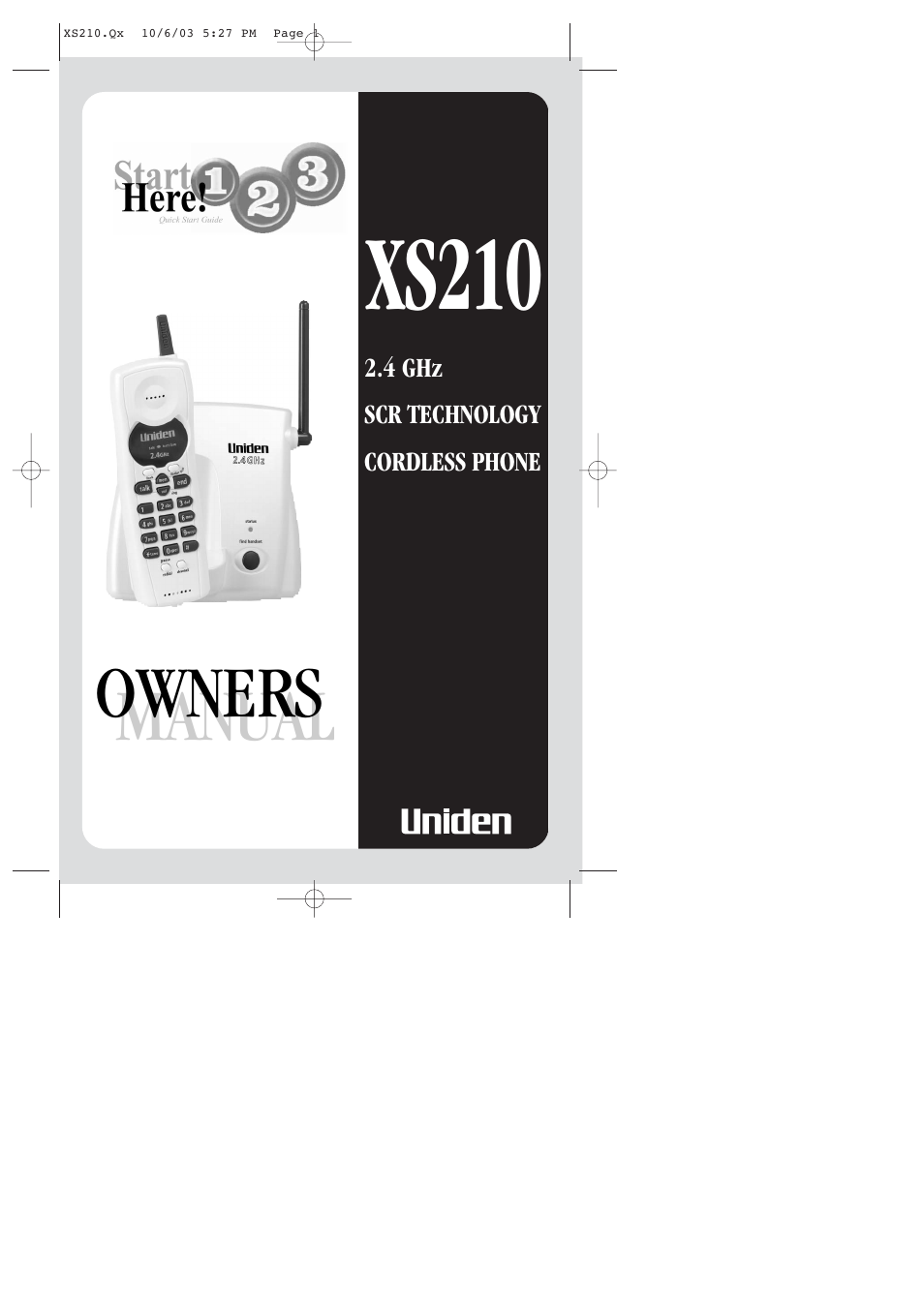 Uniden XS210 User Manual | 12 pages